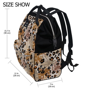 Style <b>Brown</b> Leopard Design Baby Girl Boy Travel Back Pack Daypack Custom Print Hawaii Kalo Diaper Bag <b>Backpack</b> for Women - Product Image 2