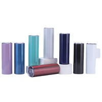 Gobelets en acier inoxydable à double paroi de 20 oz et 30 oz, 500 ml, fins, vierges pour sublimation, droits, avec couvercle, pour bière et eau