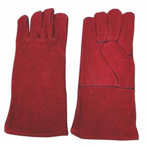 Ttake Welding Gloves Red <b>Leather</b> Long <b>Cuff</b> For Welding Protection - Product Image 1