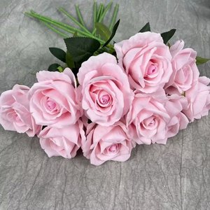 Roses artificielles en soie à bas prix, roses rouges, roses simples pour la décoration de la maison, les mariages et les fêtes - Product Image 5