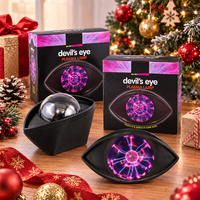 Lampe plasma USB en forme d'œil, nouveauté, sensible au toucher, boule de plasma statique pour la maison, la chambre, le bar, la décoration d'Halloween et de Noël