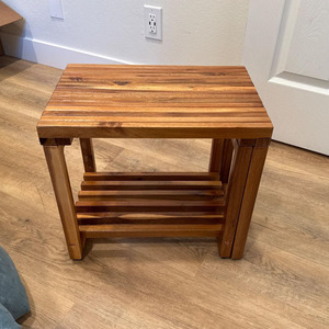 Adjustable Shower Stool Bench Chair Waterproof <strong>Storage</strong> Shelf for Shaving Legs Spa Bath <strong>Seat</strong> for <strong>Bathroom</strong> or Living Room - Product Image 2