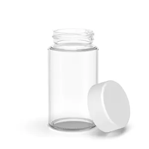 39 * 68毫米容纳3-5包玻璃罐，带儿童防透明白色黑色防臭帽