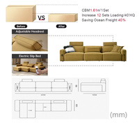 Sofá Cama Eléctrico Reclinable, Sofá Seccional Extensible Multifuncional Ajustable