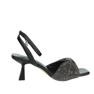 Nero BB15 sandali con tacco alto per le donne alla moda con lacci alla caviglia con cinturino a punta in PU per l'estate all'aperto - Product Image 4