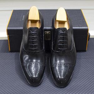 Chaussures Oxford décontractées pour hommes XuanWu A629 2026, en cuir véritable, semelle intermédiaire en caoutchouc, broderie gravée - Product Image 1