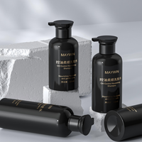Flacon distributeur noir pour shampoing, après-shampoing et lotion avec pompe à pression 500 ml, emballage PET pour soins capillaires et cosmétiques