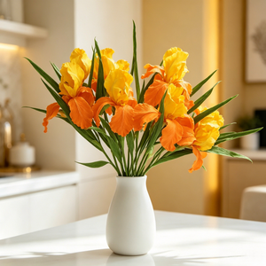 Fleurs d'<span class=keywords><strong>iris</strong></span> en papier crépon en gros M1027, fleurs artificielles réalistes à grande ouverture pour la décoration de mariage printanier, de la maison, des tables, des vases et des fêtes - Product Image 2