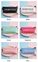Estuche para Lápices LOVE WHAT YOU DO en Oferta, Estuche de Cuero PU Impermeable, Bolsa con Cierre a Prueba de Salpicaduras, Regalo para Oficina y Escuela