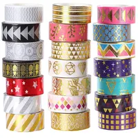 Tùy Chỉnh Rolls Foil Washi Tape Nhà Sản Xuất, 15Mm Rộng Vàng Màu Kim Loại DIY Craft Washi Masking Tape