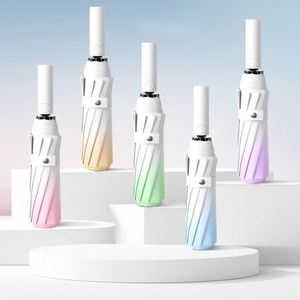 ร่มกันแดดกันฝนอัตโนมัติ 3 ตอน พับได้ ลายไล่เฉดสี  วัสดุไวนิล กันลม UPF 50+  สำหรับผู้หญิงผู้ชาย ใช้เดินทาง ใช้ในชีวิตประจำวัน ของขวัญ  รับทำโลโก้ตามสั่งจากโรงงาน - Product Image 1