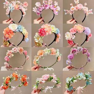 Diadema de Flores Rosadas Estilo Hada, Guirnalda de Flores Realistas para Fotografía, Festivales de Música, Fiestas y Regalos de Cumpleaños - Product Image 6
