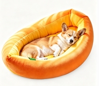 Coussin ovale pour chien, entièrement enveloppant, avec rebord haut, en laine douce, nid douillet pour animaux de compagnie, coussin confortable pour chats et chiens, vente en gros, pour l'intérieur