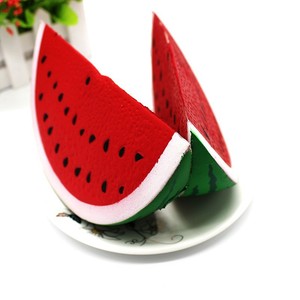 En gros, Jouet de décompression pour enfants, Squishy en PU à rebond lent, en forme de grandes tranches de pastèque, jouet à presser sonore - Product Image 6