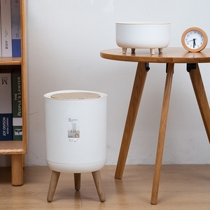 Poubelle à <span class=keywords><strong>papier</strong></span> miniature sur pied <span class=keywords><strong>en</strong></span> plastique PP, poubelle de 7L/9L, couvercle à pression blanc, structure de bureau domestique, design simple - Product Image 2