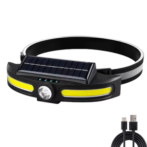 Fuente de luz dual portátil, faro recargable por USB, <span class=keywords><strong>Panel</strong></span> <span class=keywords><strong>Solar</strong></span> para correr, acampar, pescar, ciclismo, faros multifuente - Product Image 1