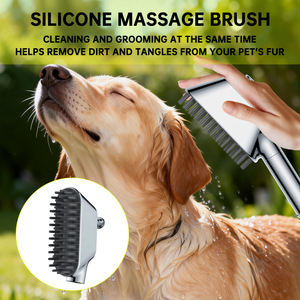 Cabezal de Ducha para Mascotas Cromado en ABS con Cepillo de Masaje de Silicona, Control de Flujo Múltiple para el Aseo de Perros y Gatos, Uso Doméstico - Product Image 5