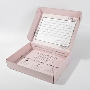 صندوق شحن وردي مموج مخصص بشعار، علب تغليف من الورق المقوى مع شعار - Product Image 6