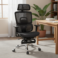 Chaise de bureau ergonomique moderne pivotante avec support lombaire en maille, appui-tête réglable, chaises inclinables de luxe personnalisables