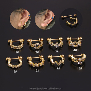 Boucle d'<span class=keywords><strong>oreille</strong></span> en forme de coquille de conque en diamant CZ <span class=keywords><strong>fin</strong></span>, <span class=keywords><strong>piercing</strong></span> orbital, boucle d'<span class=keywords><strong>oreille</strong></span> pour cartilage, <span class=keywords><strong>piercing</strong></span> pour lobe, anneaux pour tétons - Product Image 1