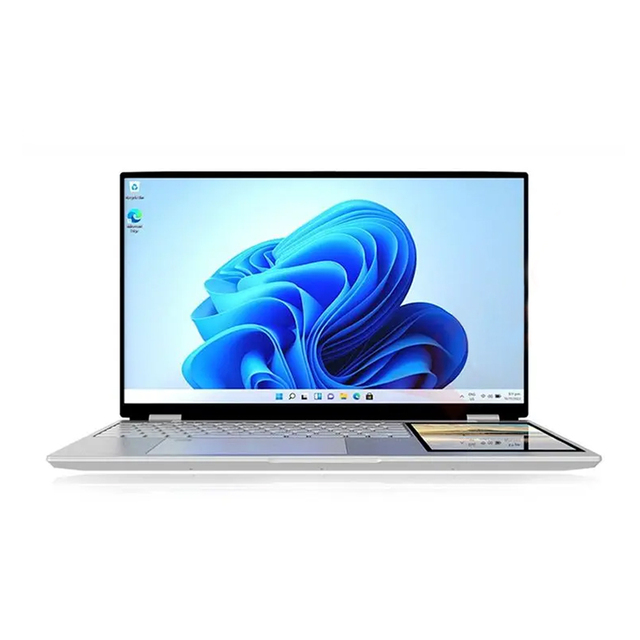 New Win 11 Touchscreen Dual Screen Laptop 15.6"+7" 512GB SSD Student Business Computer N100 UK Camera 144Hz Metal Case English