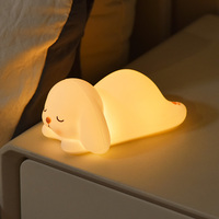 Nouvelle Lampe Lapin en Silicone Rechargeable USB 2026 avec Contrôle Tactile – Lampe Mignonne pour Chambre d'Enfant, Éclairage de Chevet