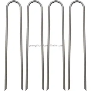 Clous en U <span class=keywords><strong>pour</strong></span> la fixation du paillis de jardin, outil <span class=keywords><strong>pour</strong></span> film de serre, toile de sol, pare-soleil, film plastique, clou de sol - Product Image 1