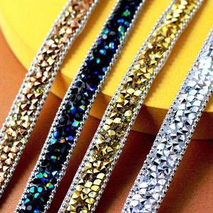 स्ट्रिप फैशन राइनस्टोन टेप ट्रिम रेसिन क्रिस्टल एसिन डिय जूते के लिए टेमिंग ट्रिमिंग - Product Image 3