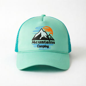 Gorra de Béisbol de 5 Paneles para Mujer, Estilo Trucker, con Visera Curva, Cierre a Presión, Estampado Digital, Impermeable - Product Image 1