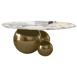Hot Selling Modern design art furniture spherical table base living room tables round coffee table