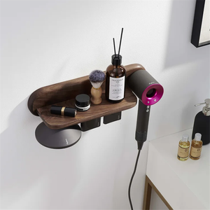 FactoryJUNJI Estación de soplado Organizador de madera Estante <span class=keywords><strong>Airwrap</strong></span> Secador de pelo Titular ShelfDiscount - Product Image 1