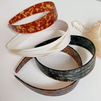 Serre-tête large en acétate fait main style coréen, motif léopard et écossais, minimaliste et polyvalent, pour femme