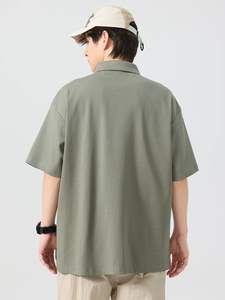 Polo assorti de couleurs, col montant ample, broderie personnalisée, impression de logo, polos vierges, t-shirts unisexes oversize pour couple - Product Image 3