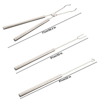 Ensemble de fourchettes et pinces à feu portables en acier inoxydable pour barbecue, outils de camping et de grillades pour foyer extérieur