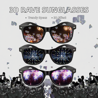 Lunettes de soleil imperméables à effet prisme 3D ultime pour les soirées rave, les célébrations du Nouvel An, les spectacles de lumière, lunettes de diffraction EDM