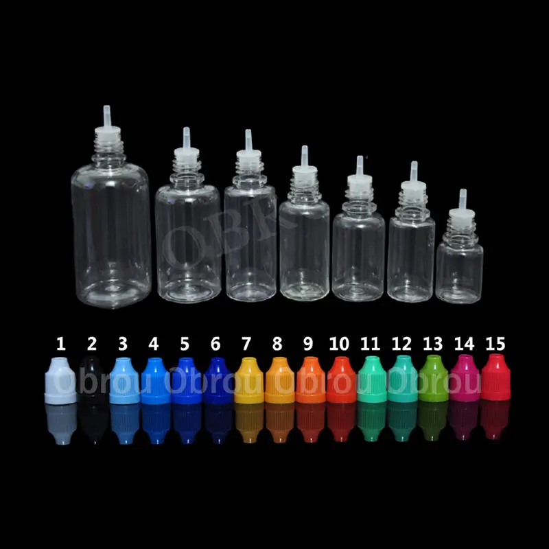 हॉट आइटम 10 ml 15ml 30 ml तरल ड्रॉपर बोतल 5 ml 10 ml 30 ml 50 ml 100 ml प्लास्टिक पीईटी बोतल के साथ childproof ढक्कन