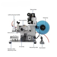 Nouvelle machine d'étiquetage semi-automatique pneumatique pour étiquettes autocollantes de bouteilles, application sur le dessus et le côté, pour bouchons électriques
