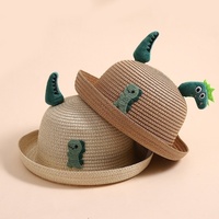 Sombrero de Pescador de Dibujos Animados de Dinosaurio para Niños, Sombrero de Sol de Playa Estilo Coreano para Bebés, Niños y Niñas, Venta al por Mayor Disponible