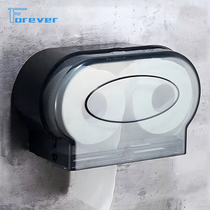 Distributeur de papier toilette double moderne mural commercial, distributeur de papier toilette jumbo en plastique, grand distributeur de papier toilette double rouleau pour hôtel - Product Image 5