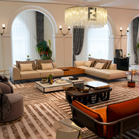 Ensemble de salon de luxe, canapé modulaire en cuir pour villa moderne, grand appartement, décoration de salon, meubles