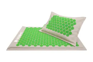 Tapete de acupressão orgânico personalizado, nova flor da vida tapete eco-amigável travesseiro, conjunto de tapete de acupuntura com bolsa de transporte tapete shakti