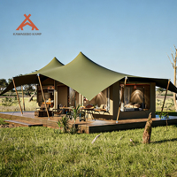 Tentes de glamping de luxe Kawagebo Kamp (KK) 43' x 30' pour 2 personnes, imperméables en PVDF, avec salle de bain
