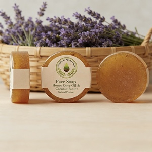 Jabón Facial Natural Suave de Miel Orgánica, Aceite de Oliva y Manteca de Coco para Limpieza Diaria - Product Image 4