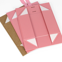 Firstsail Écologique Recyclable Vêtements Chaussures Sous-Vêtements Perruque Pli Plat Rose Pliant Cadeau Boîte De Rangement Emballage avec Ruban