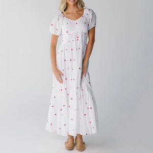 Abito estivo in tessuto leggero abito da vacanza abito dolce ricamato - Product Image 2