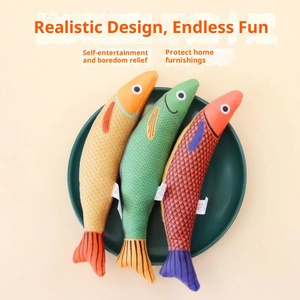 Catnip Đồ chơi cá sang trọng cho mèo thực tế hình dạng cá bền nhai đồ chơi cho mọc răng mèo con - Product Image 4