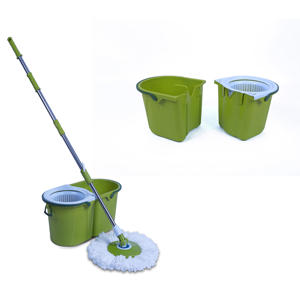 Mopa de Limpieza Mágica de 360 Grados con <span class=keywords><strong>Dos</strong></span> Cubos, Fácil de Girar, Palo de Acero Inoxidable, Cabezal de Mopa de Plástico y Acero Inoxidable, en Caja - Product Image 5