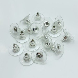 Bouchons d'oreille ronds transparents en silicone pour la fabrication de boucles d'oreilles, or, argent, or rose, bronze canon, noir, bronze antique, blanc KKC - Product Image 3