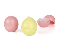 Emballage de baume à lèvres personnalisé en plastique cosmétique, tubes ronds miniatures mignons, conteneur de baume à lèvres 7g, emballage de baume à lèvres en forme de boule mignonne, OEM