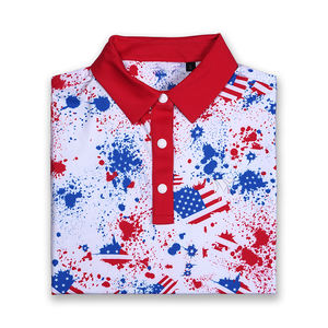 Nuevo diseño logo ropa de golf de lujo todo estampado spandex deportes hombres Golf Camiseta polo - Product Image 2